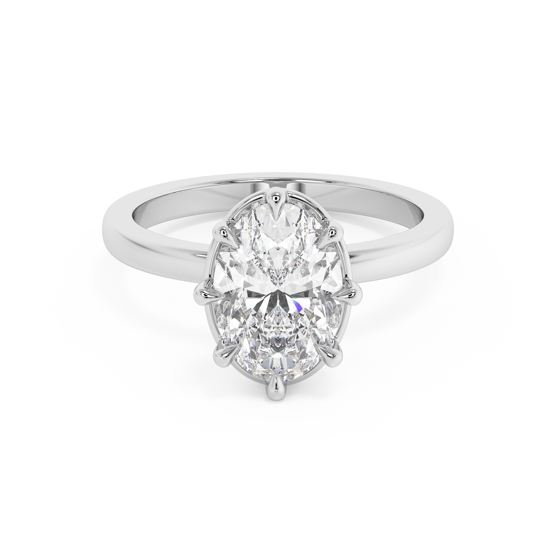 Emerald Solitaire Lab Grown Diamond Engagement Ring