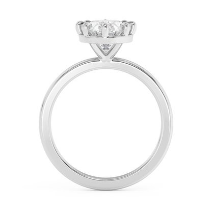 Emerald Solitaire Lab Grown Diamond Engagement Ring
