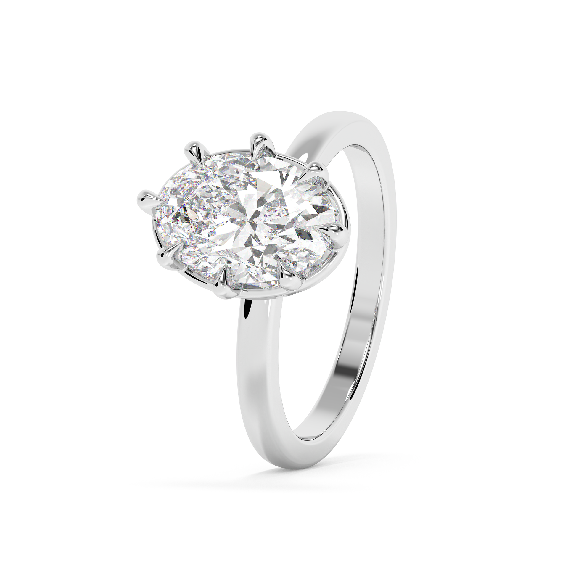 Emerald Solitaire Lab Grown Diamond Engagement Ring