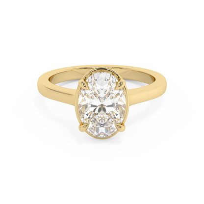 Emerald Solitaire Lab Grown Diamond Engagement Ring