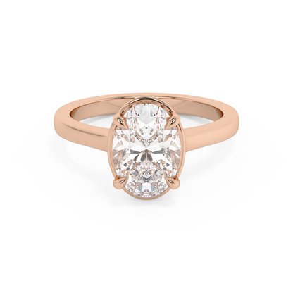 Emerald Solitaire Lab Grown Diamond Engagement Ring