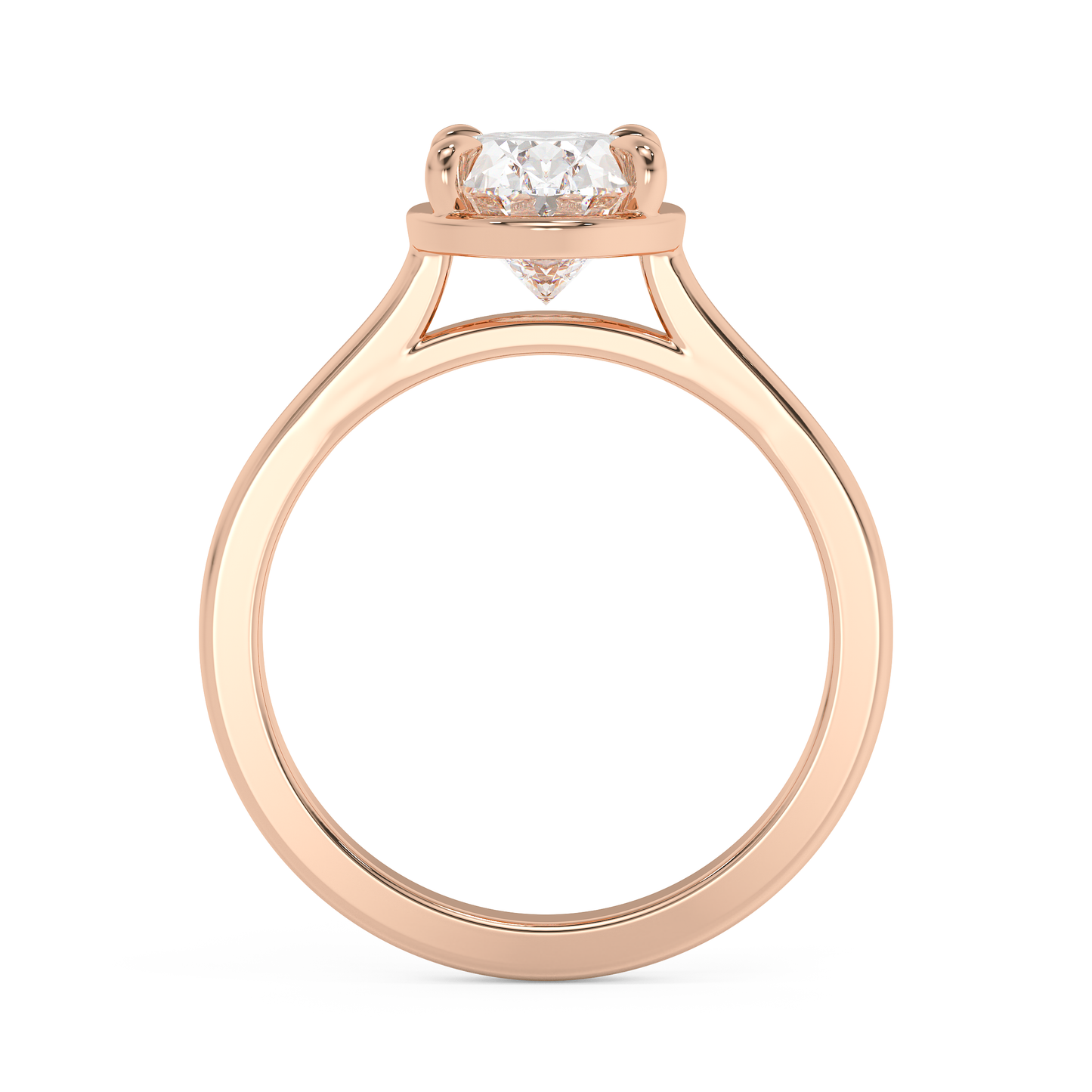Emerald Solitaire Lab Grown Diamond Engagement Ring