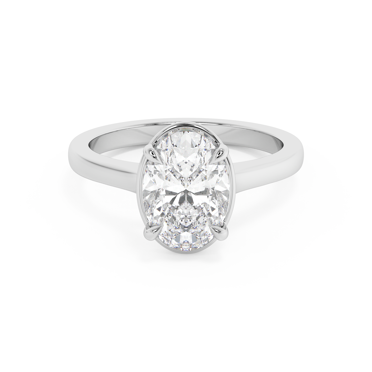 Emerald Solitaire Lab Grown Diamond Engagement Ring