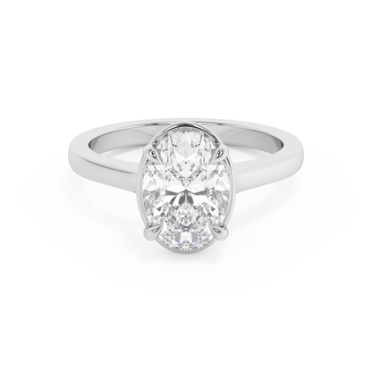 Emerald Solitaire Lab Grown Diamond Engagement Ring