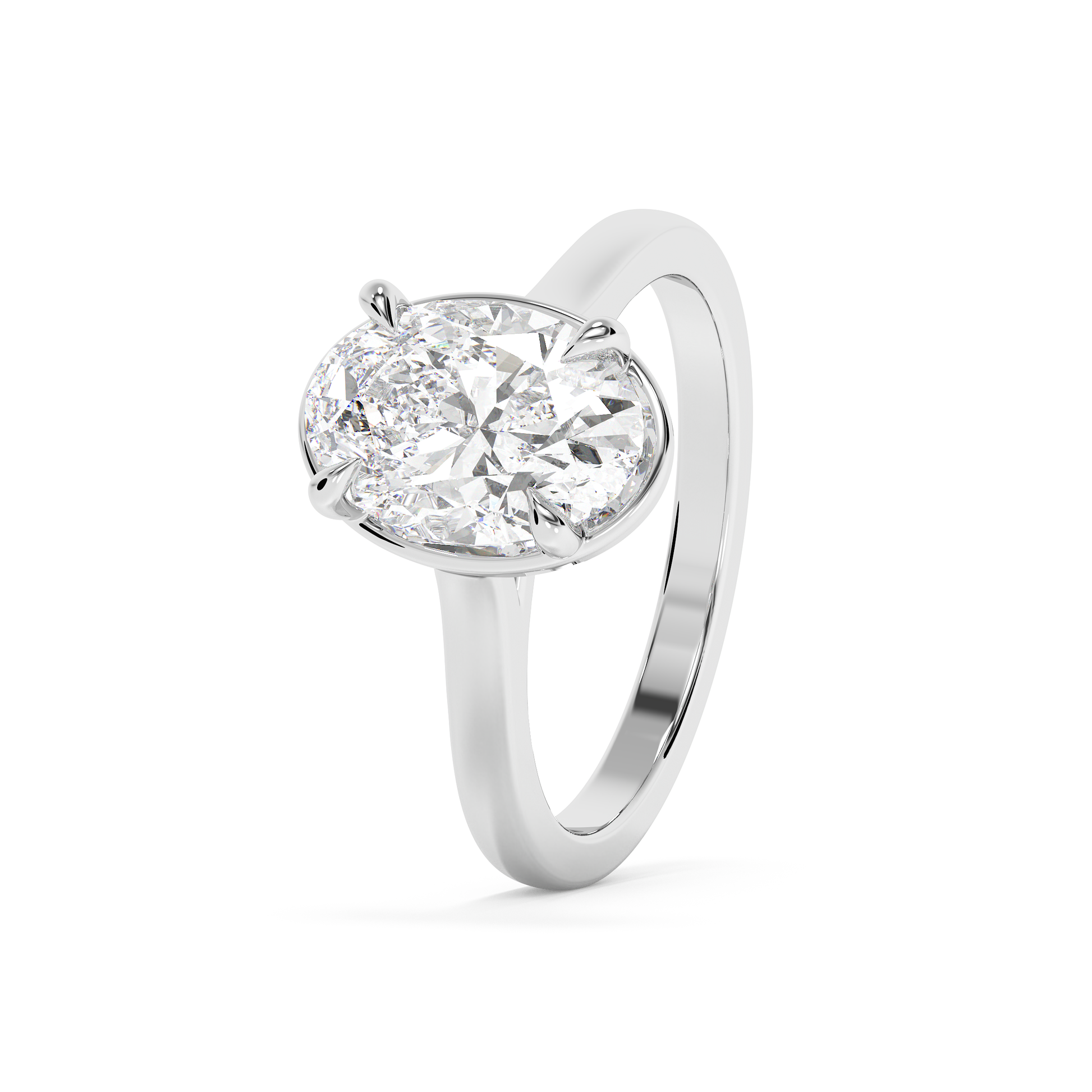 Emerald Solitaire Lab Grown Diamond Engagement Ring