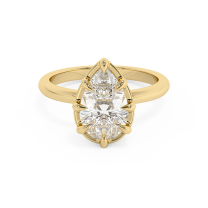 Emerald Solitaire Lab Grown Diamond Engagement Ring