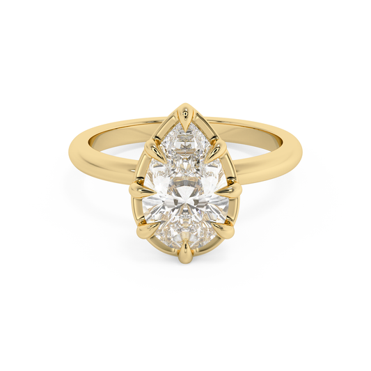 Emerald Solitaire Lab Grown Diamond Engagement Ring