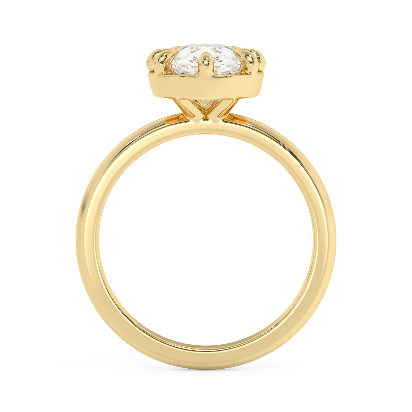 Emerald Solitaire Lab Grown Diamond Engagement Ring