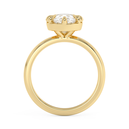 Emerald Solitaire Lab Grown Diamond Engagement Ring