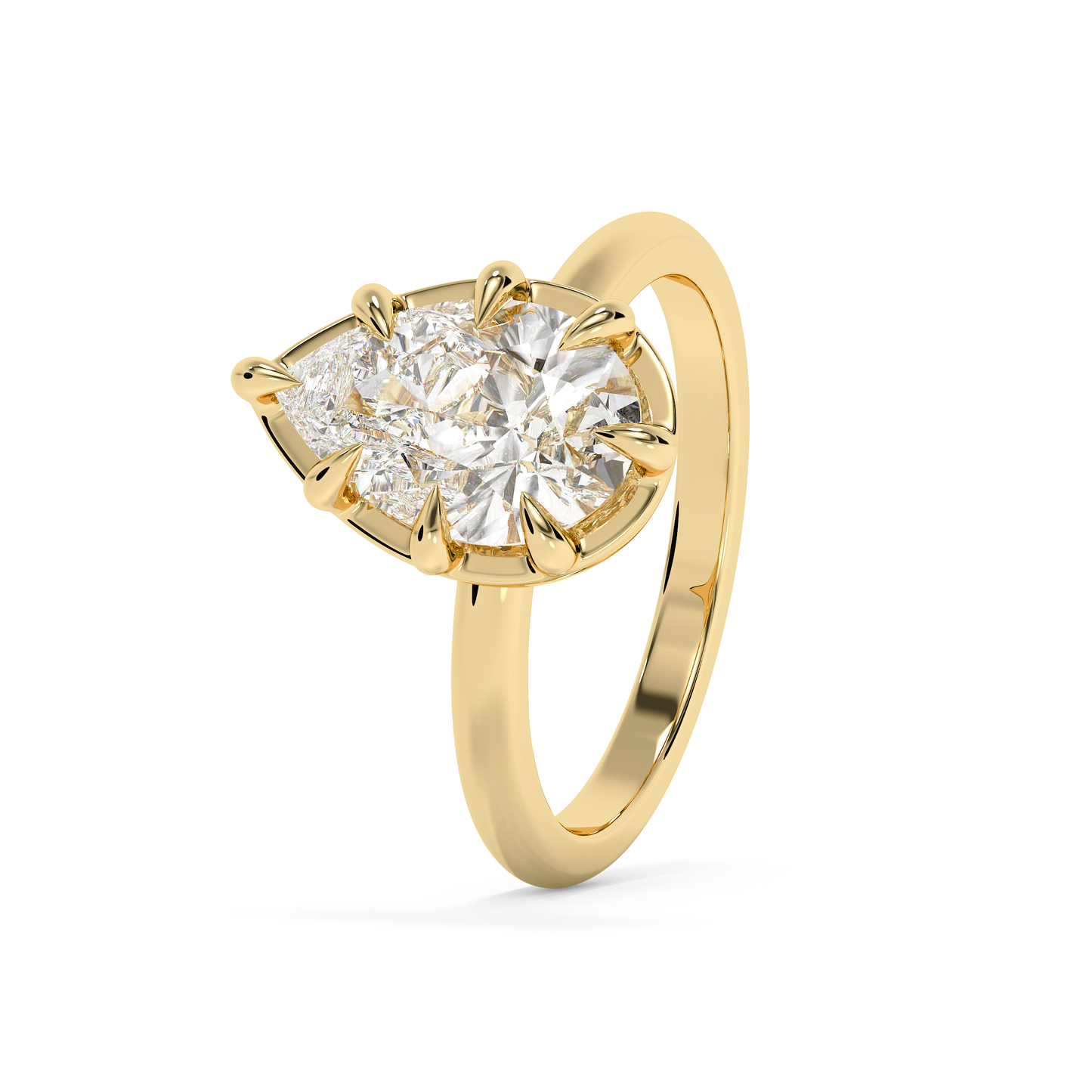 Emerald Solitaire Lab Grown Diamond Engagement Ring