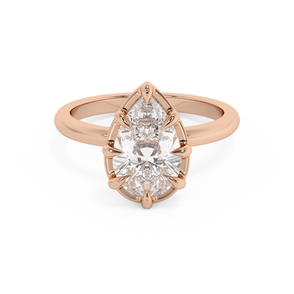 Emerald Solitaire Lab Grown Diamond Engagement Ring