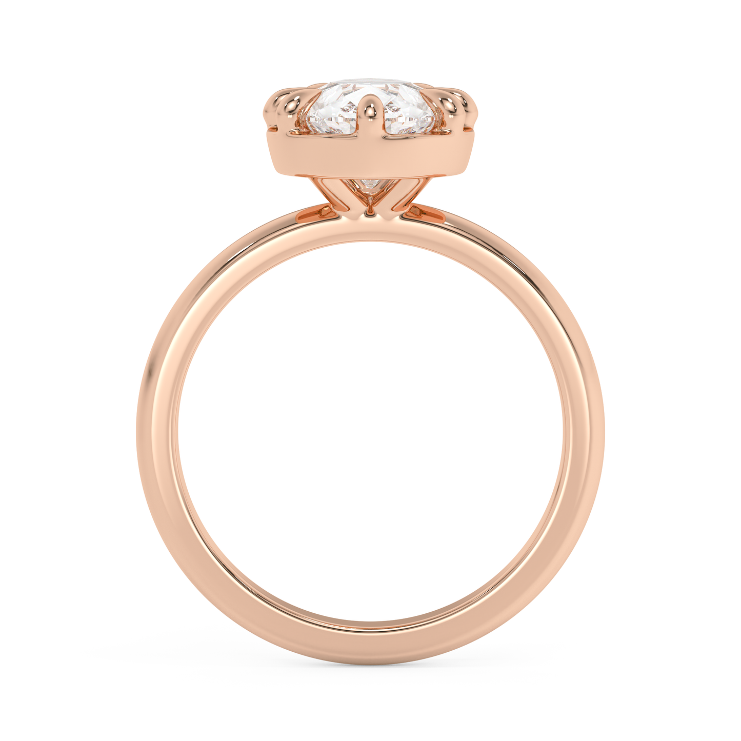 Emerald Solitaire Lab Grown Diamond Engagement Ring