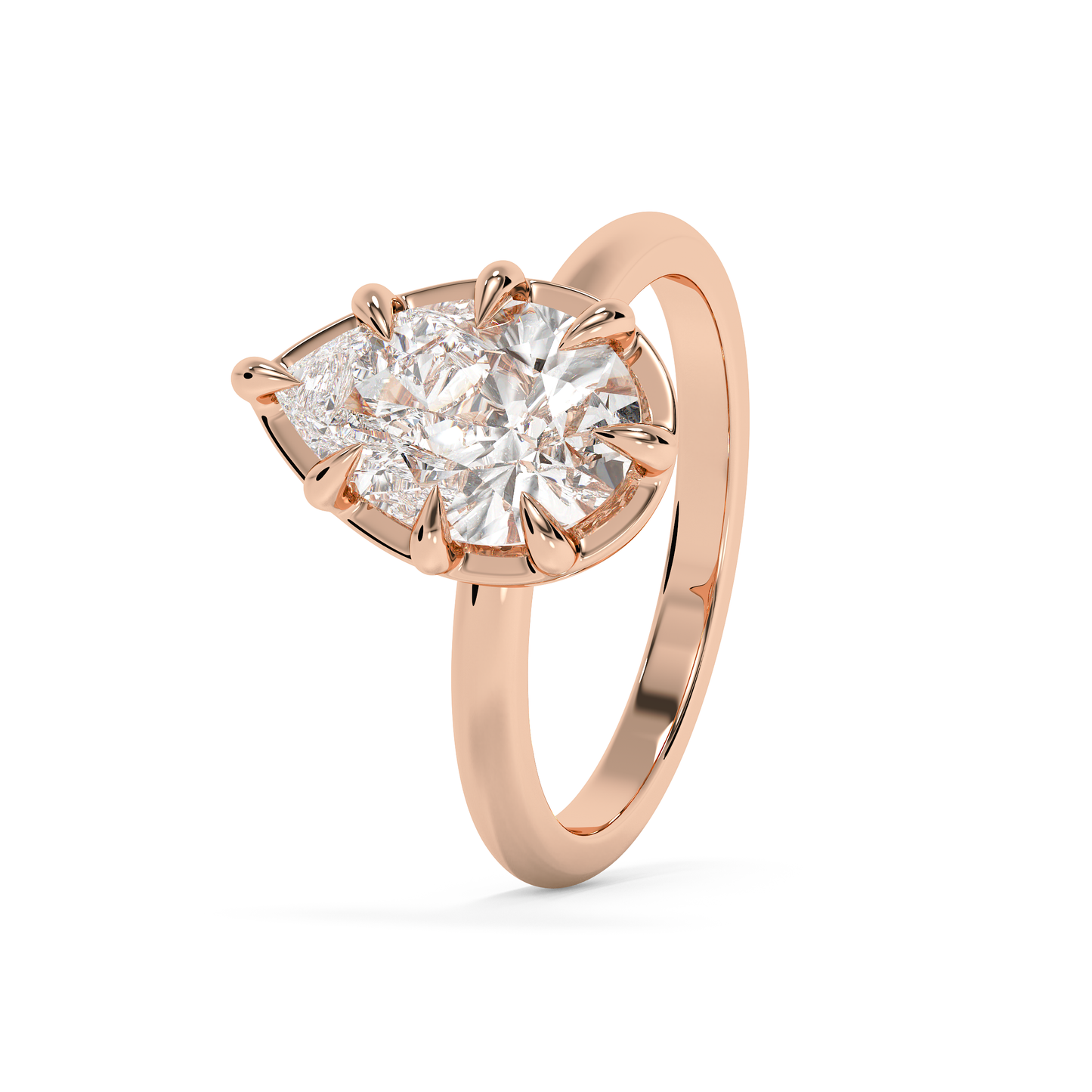 Emerald Solitaire Lab Grown Diamond Engagement Ring