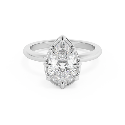 Emerald Solitaire Lab Grown Diamond Engagement Ring