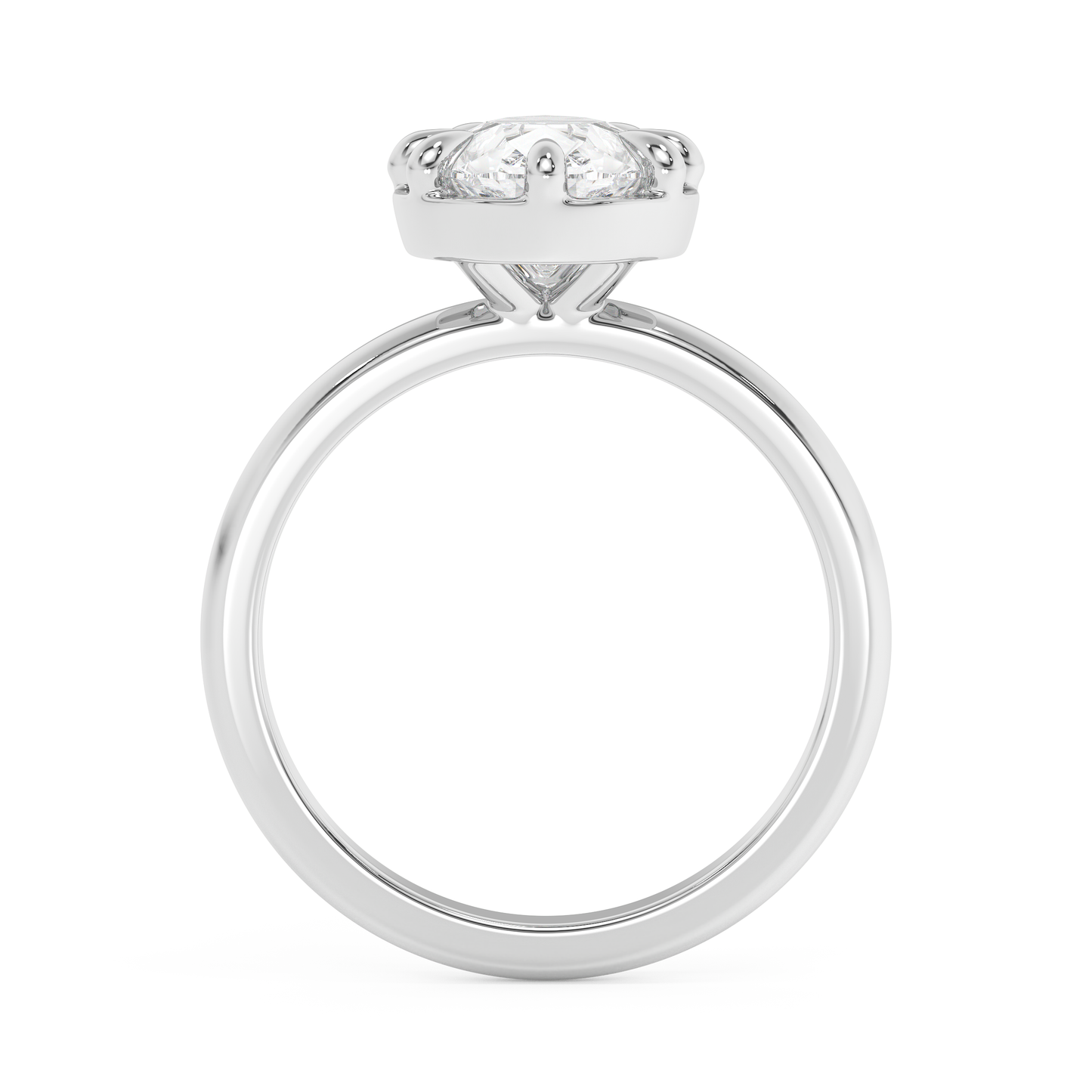 Emerald Solitaire Lab Grown Diamond Engagement Ring