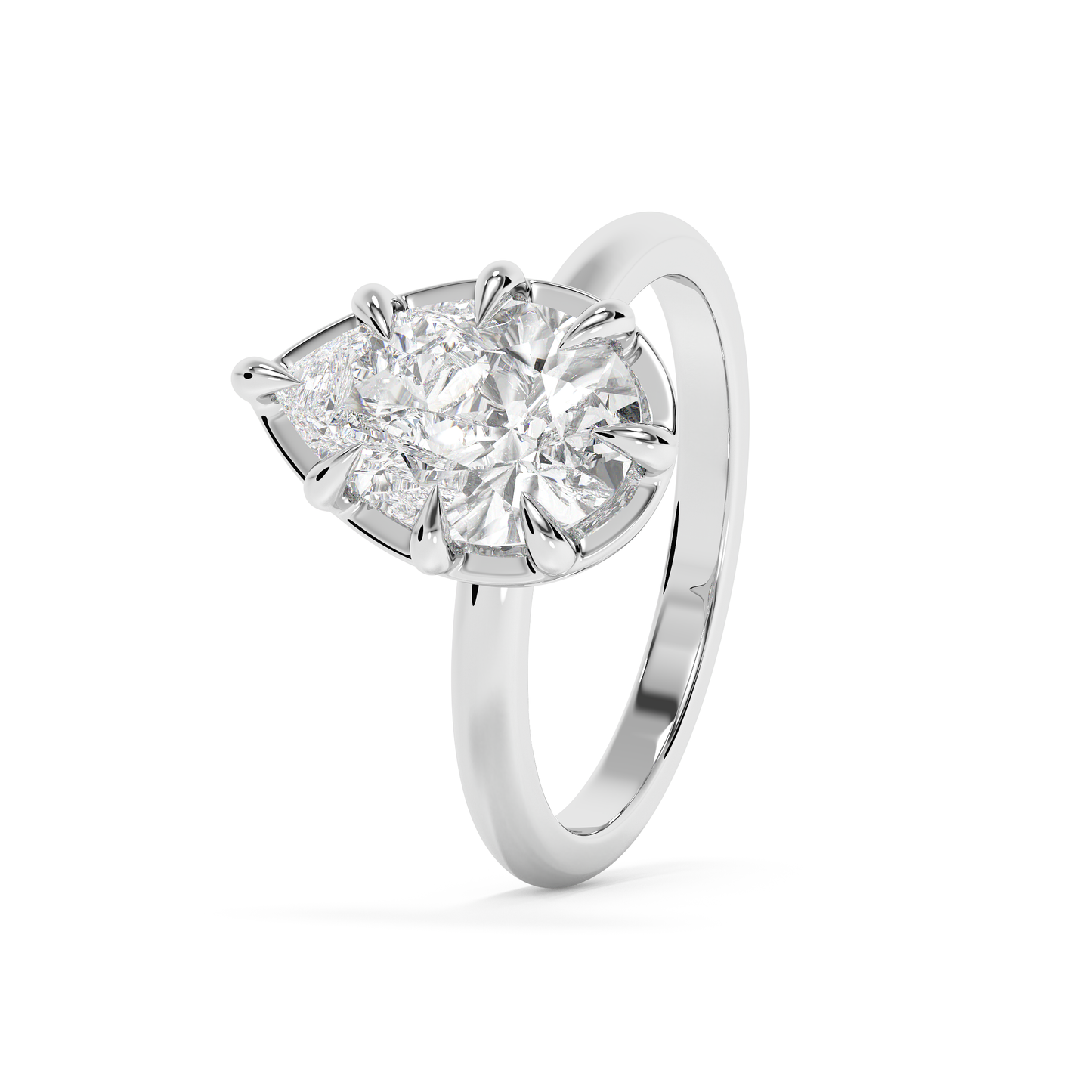 Emerald Solitaire Lab Grown Diamond Engagement Ring