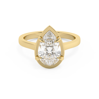 Emerald Solitaire Lab Grown Diamond Engagement Ring