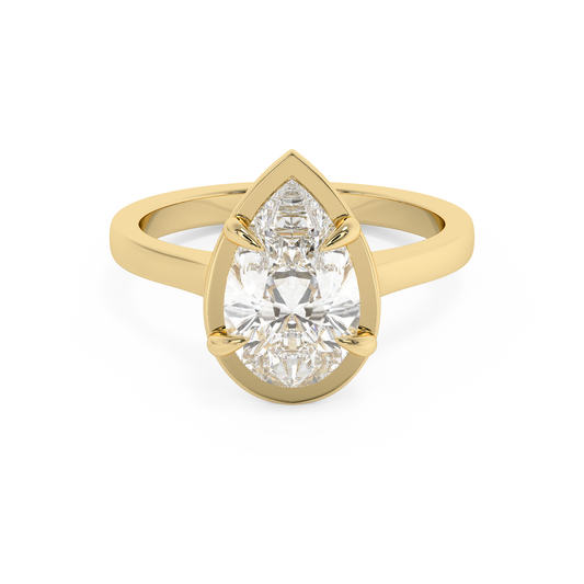 Emerald Solitaire Lab Grown Diamond Engagement Ring