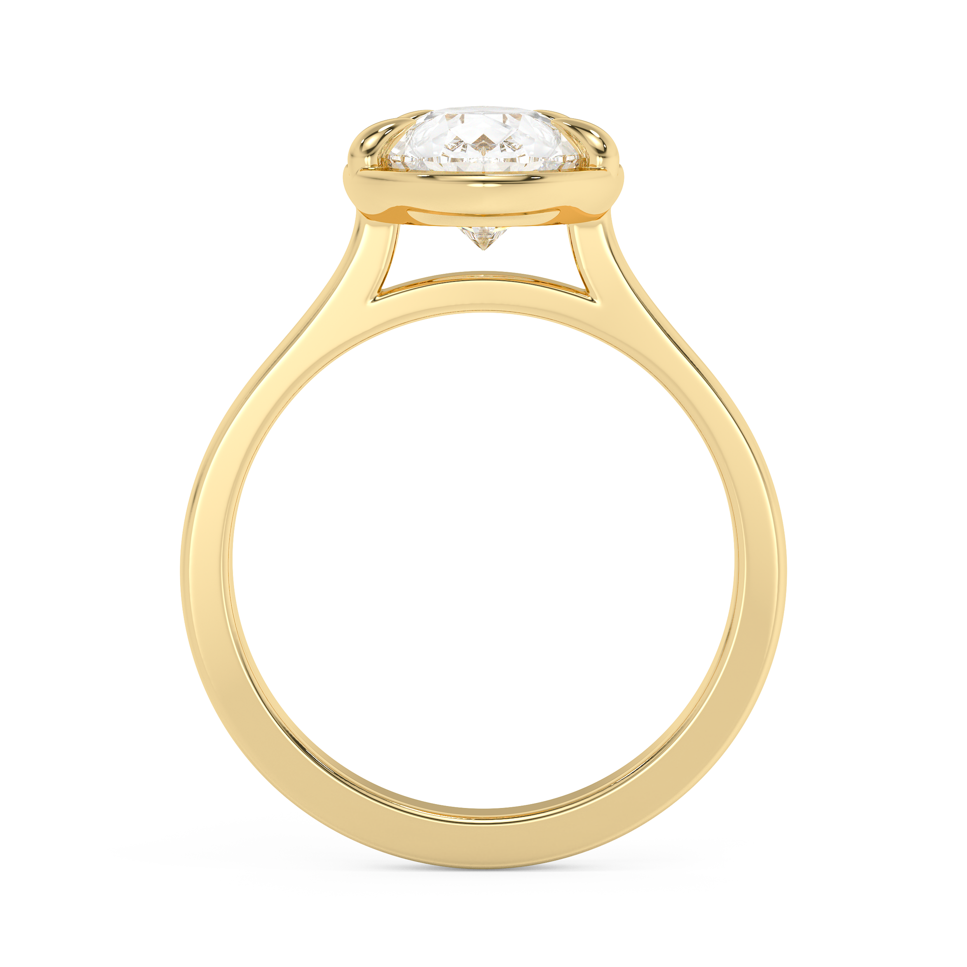 Emerald Solitaire Lab Grown Diamond Engagement Ring