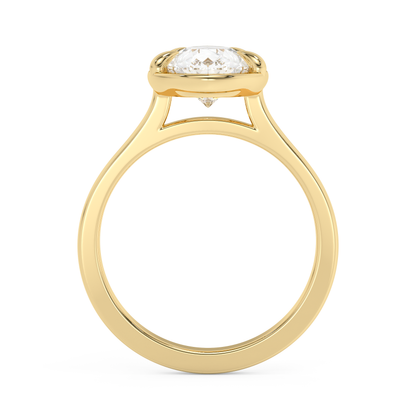 Emerald Solitaire Lab Grown Diamond Engagement Ring
