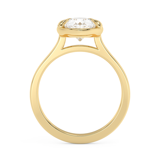 Emerald Solitaire Lab Grown Diamond Engagement Ring