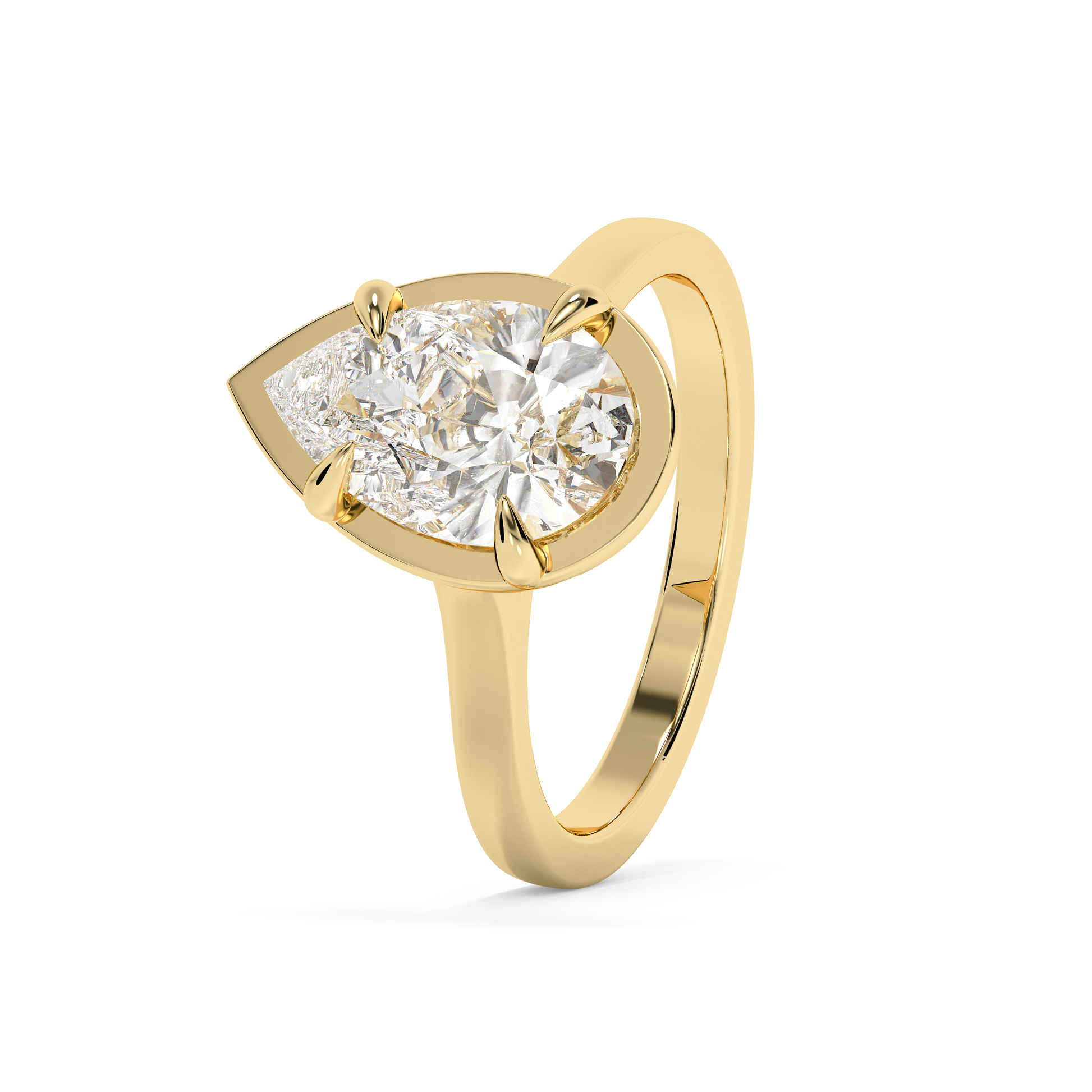 Emerald Solitaire Lab Grown Diamond Engagement Ring