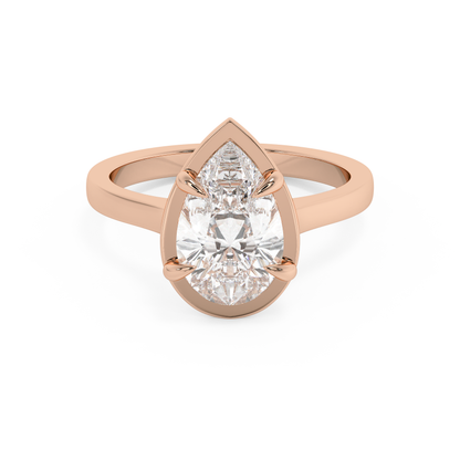 Emerald Solitaire Lab Grown Diamond Engagement Ring