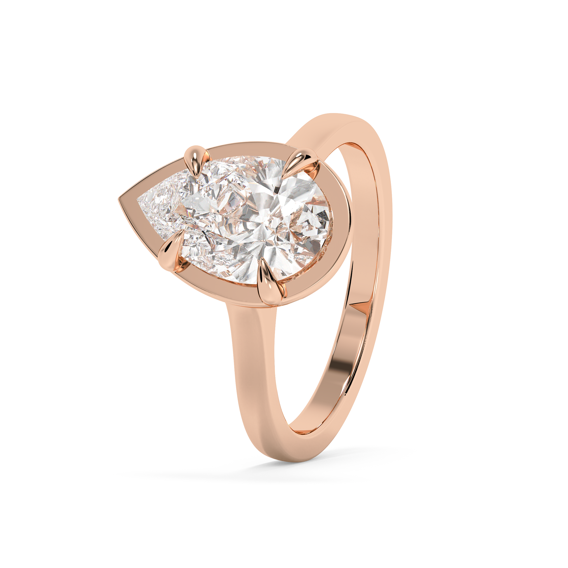 Emerald Solitaire Lab Grown Diamond Engagement Ring