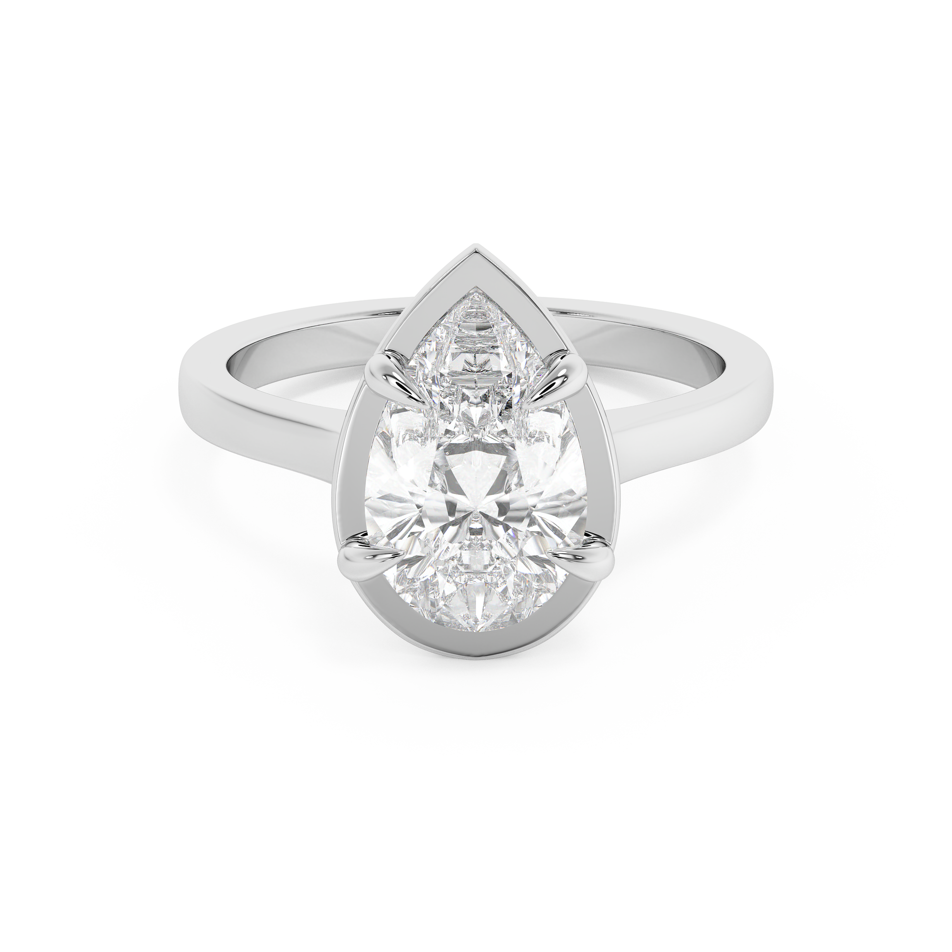 Emerald Solitaire Lab Grown Diamond Engagement Ring