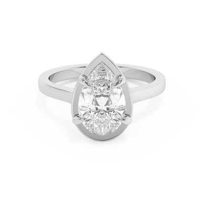 Emerald Solitaire Lab Grown Diamond Engagement Ring