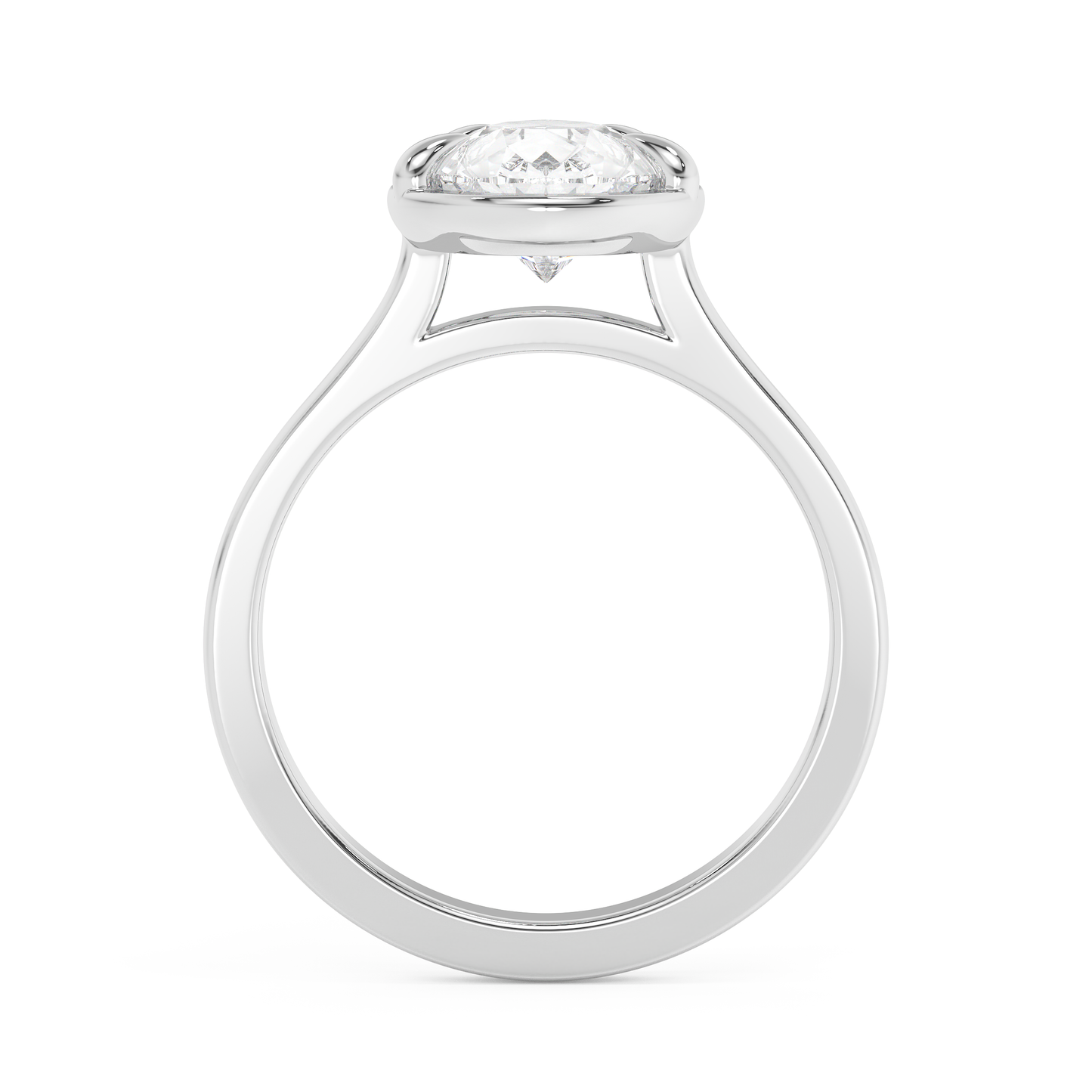 Emerald Solitaire Lab Grown Diamond Engagement Ring