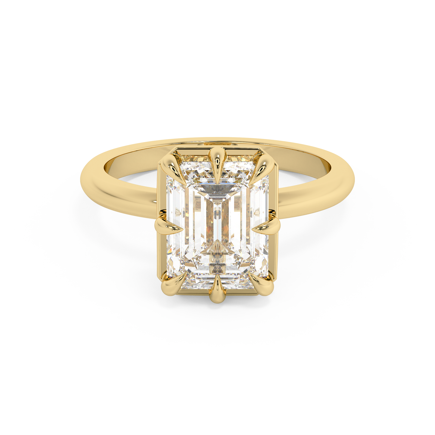 Emerald Solitaire Lab Grown Diamond Engagement Ring