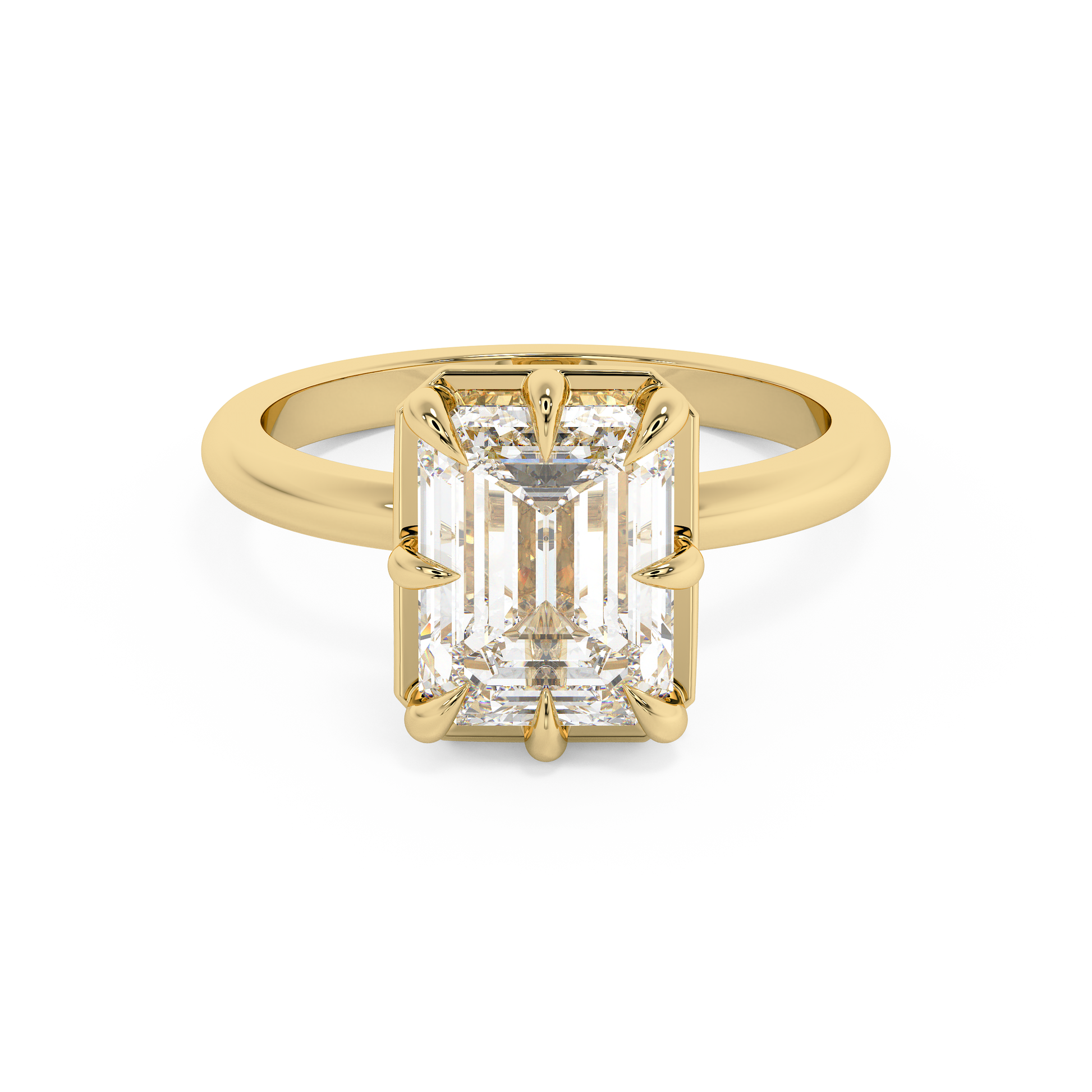 Emerald Solitaire Lab Grown Diamond Engagement Ring