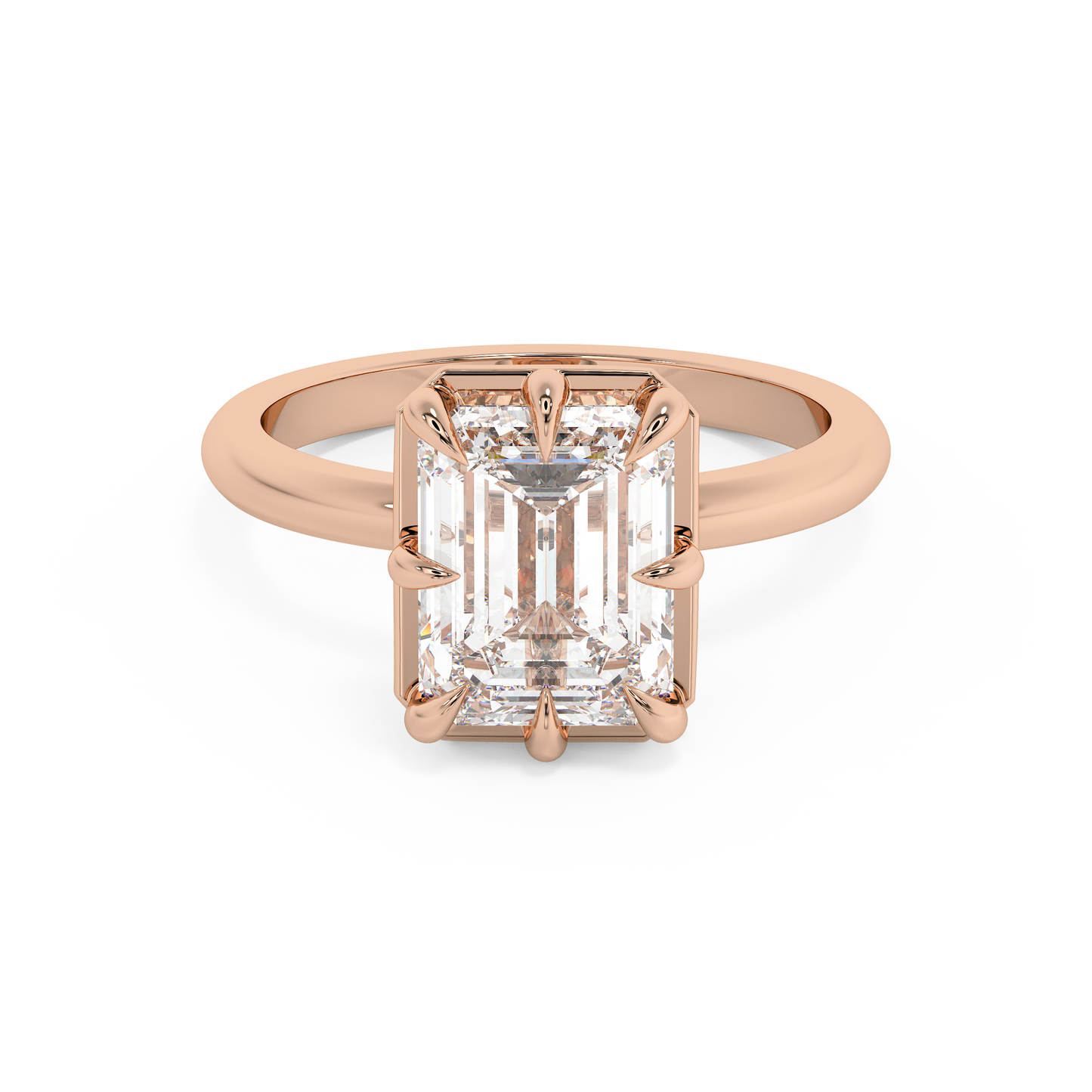 Emerald Solitaire Lab Grown Diamond Engagement Ring