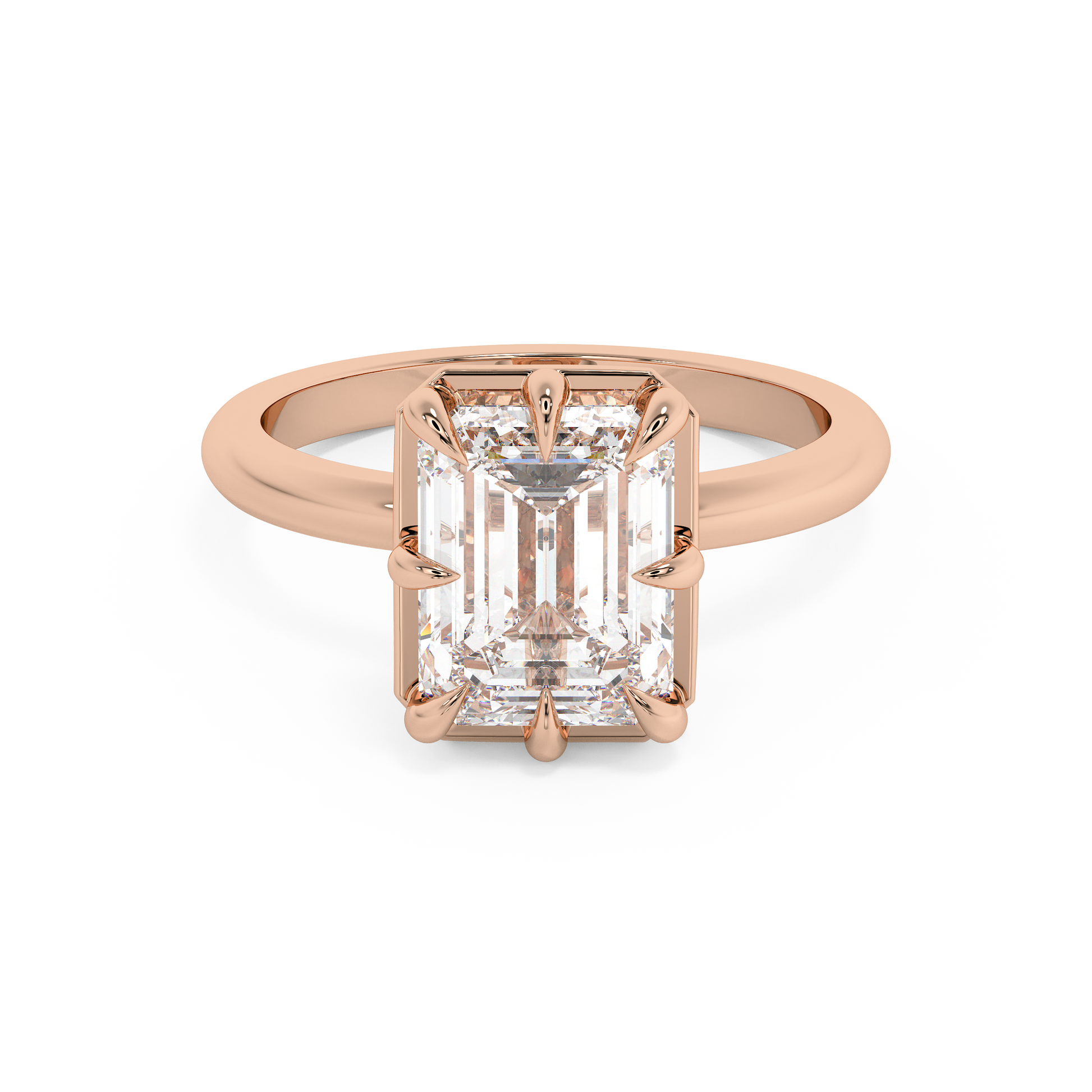 Emerald Solitaire Lab Grown Diamond Engagement Ring