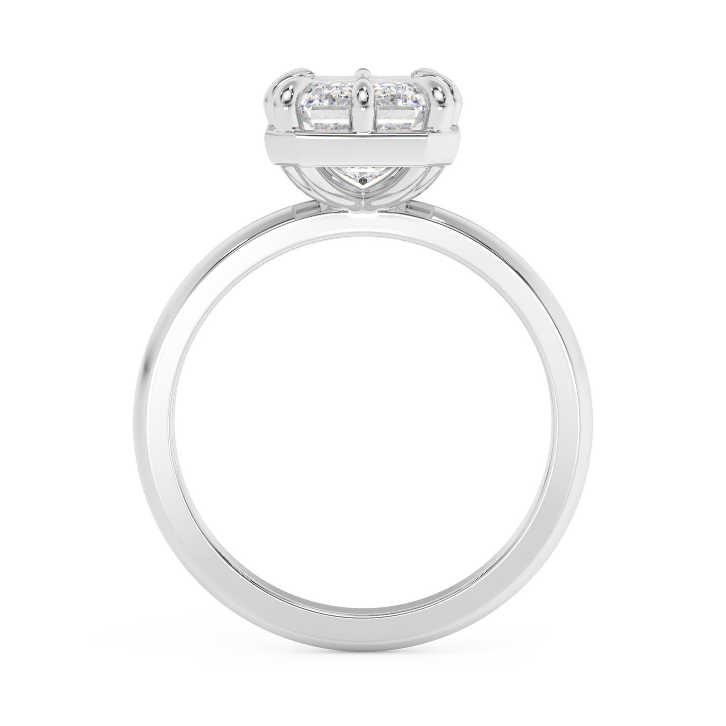 Emerald Solitaire Lab Grown Diamond Engagement Ring