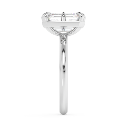 Emerald Solitaire Lab Grown Diamond Engagement Ring