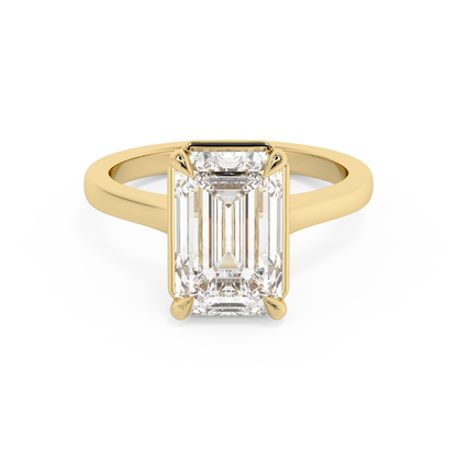 Emerald Solitaire Lab Grown Diamond Engagement Ring