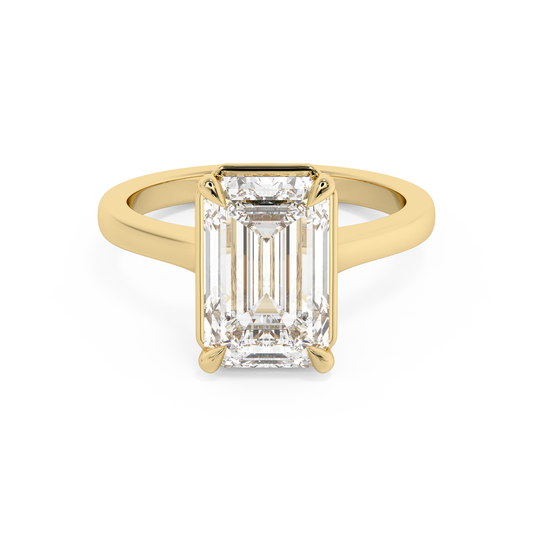 Emerald Solitaire Lab Grown Diamond Engagement Ring