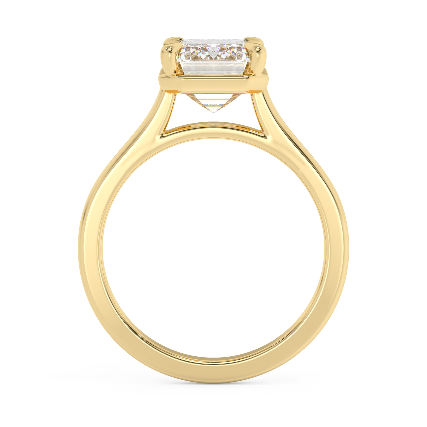Emerald Solitaire Lab Grown Diamond Engagement Ring