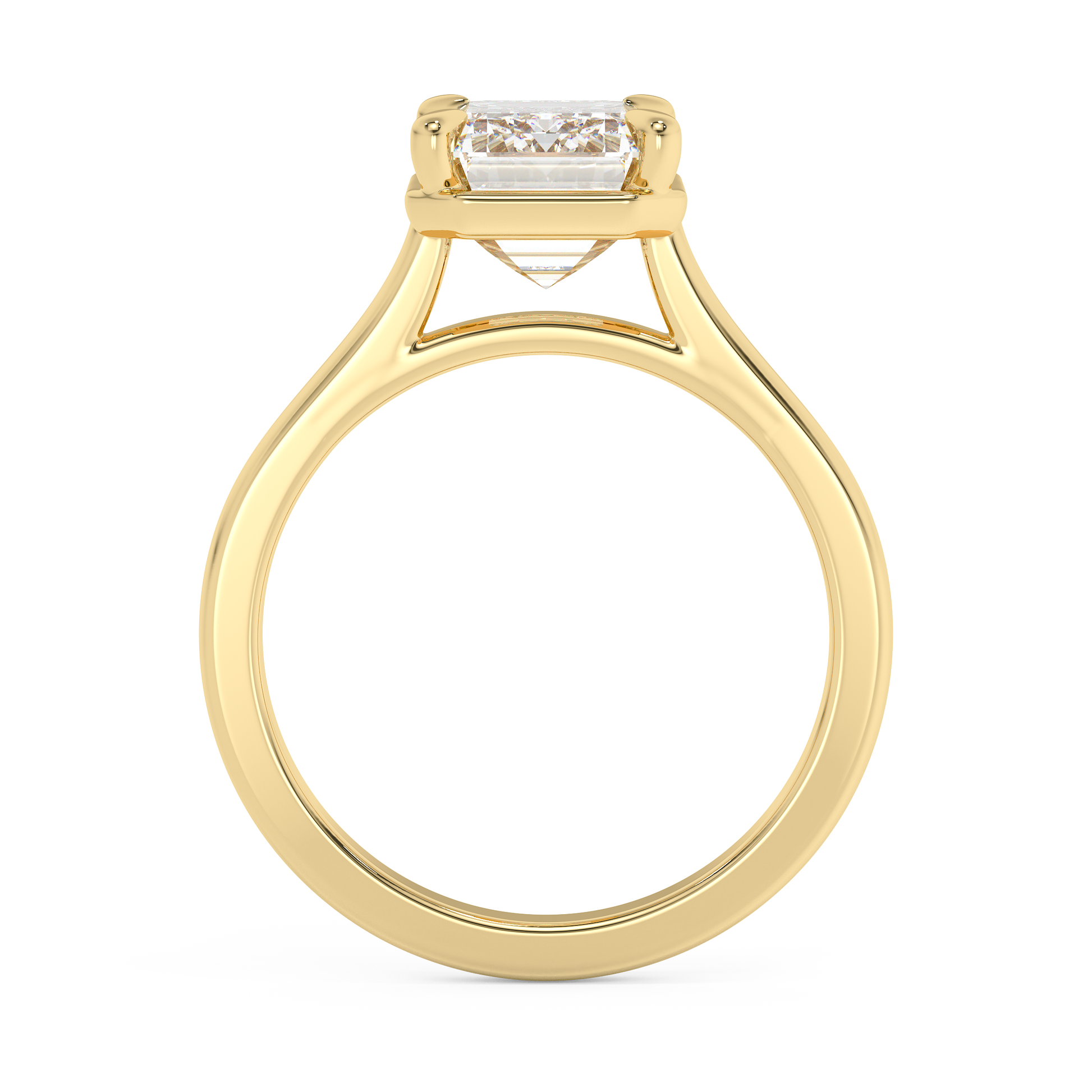 Emerald Solitaire Lab Grown Diamond Engagement Ring