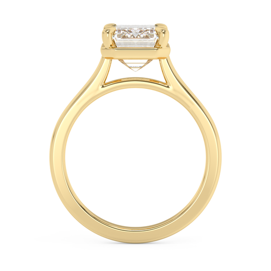 Emerald Solitaire Lab Grown Diamond Engagement Ring