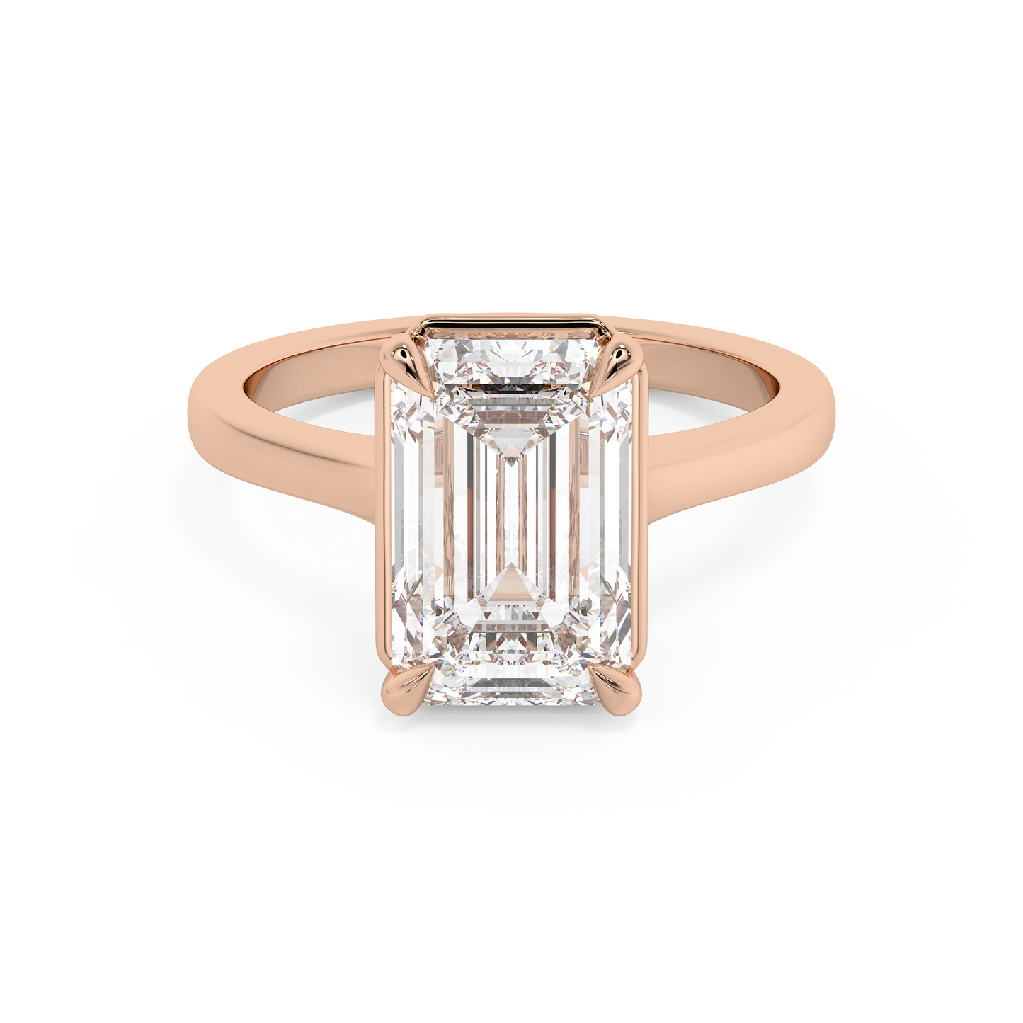 Emerald Solitaire Lab Grown Diamond Engagement Ring