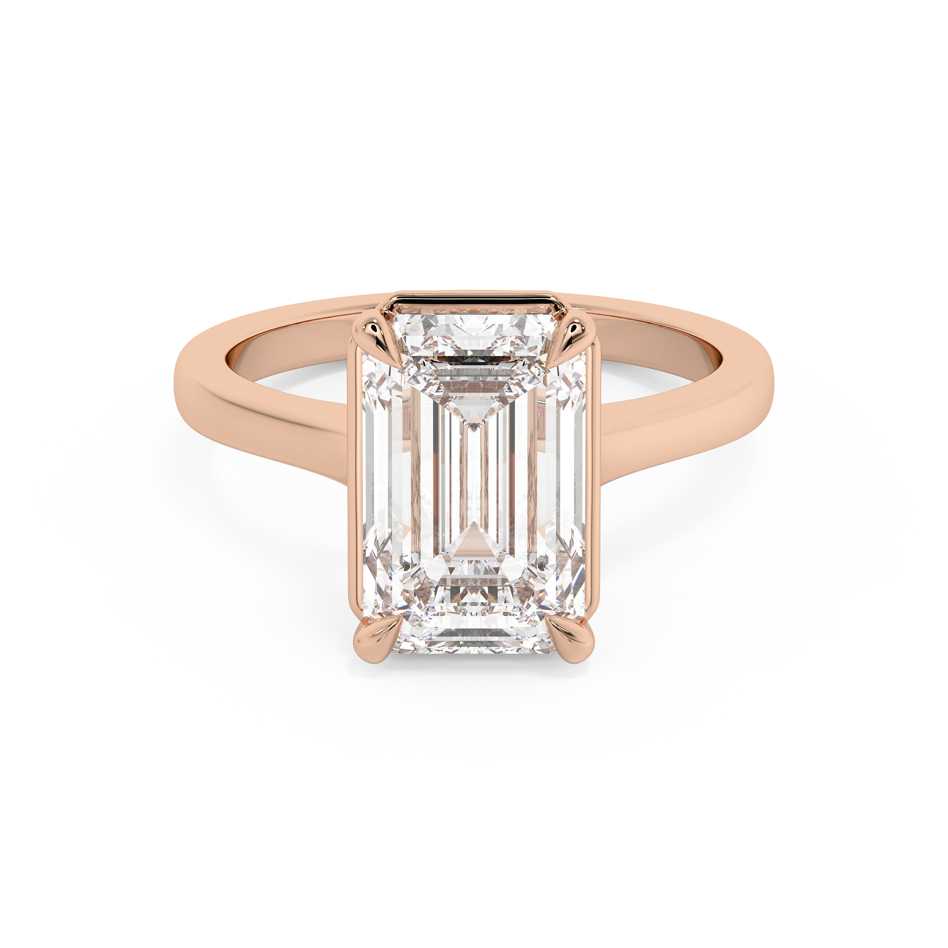 Emerald Solitaire Lab Grown Diamond Engagement Ring