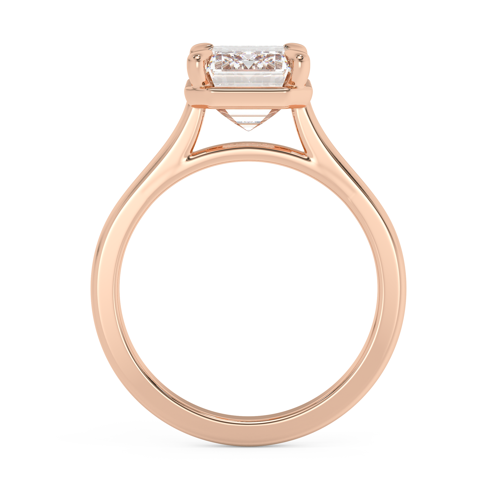 Emerald Solitaire Lab Grown Diamond Engagement Ring