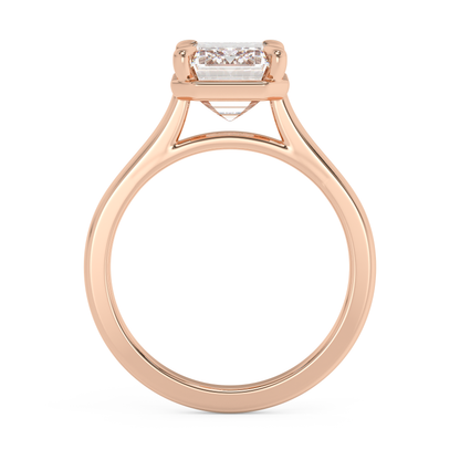 Emerald Solitaire Lab Grown Diamond Engagement Ring