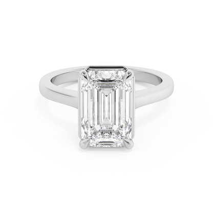 Emerald Solitaire Lab Grown Diamond Engagement Ring