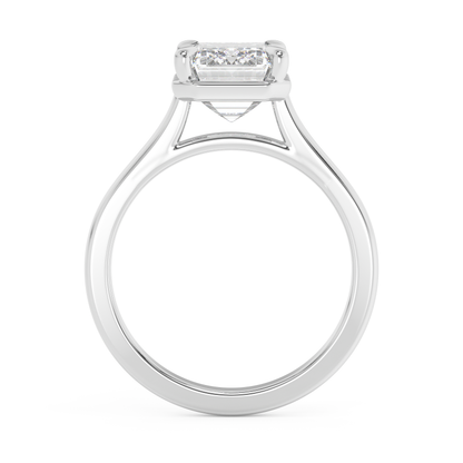 Emerald Solitaire Lab Grown Diamond Engagement Ring