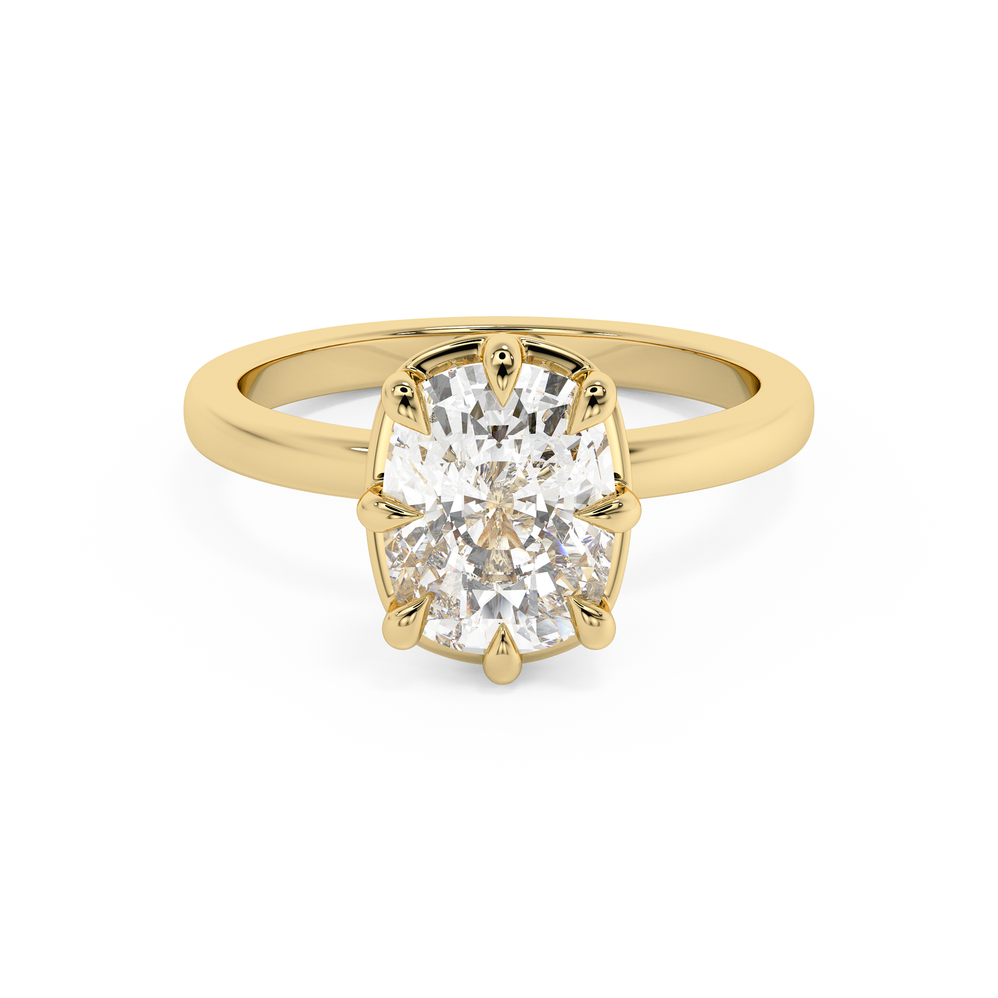 Emerald Solitaire Lab Grown Diamond Engagement Ring