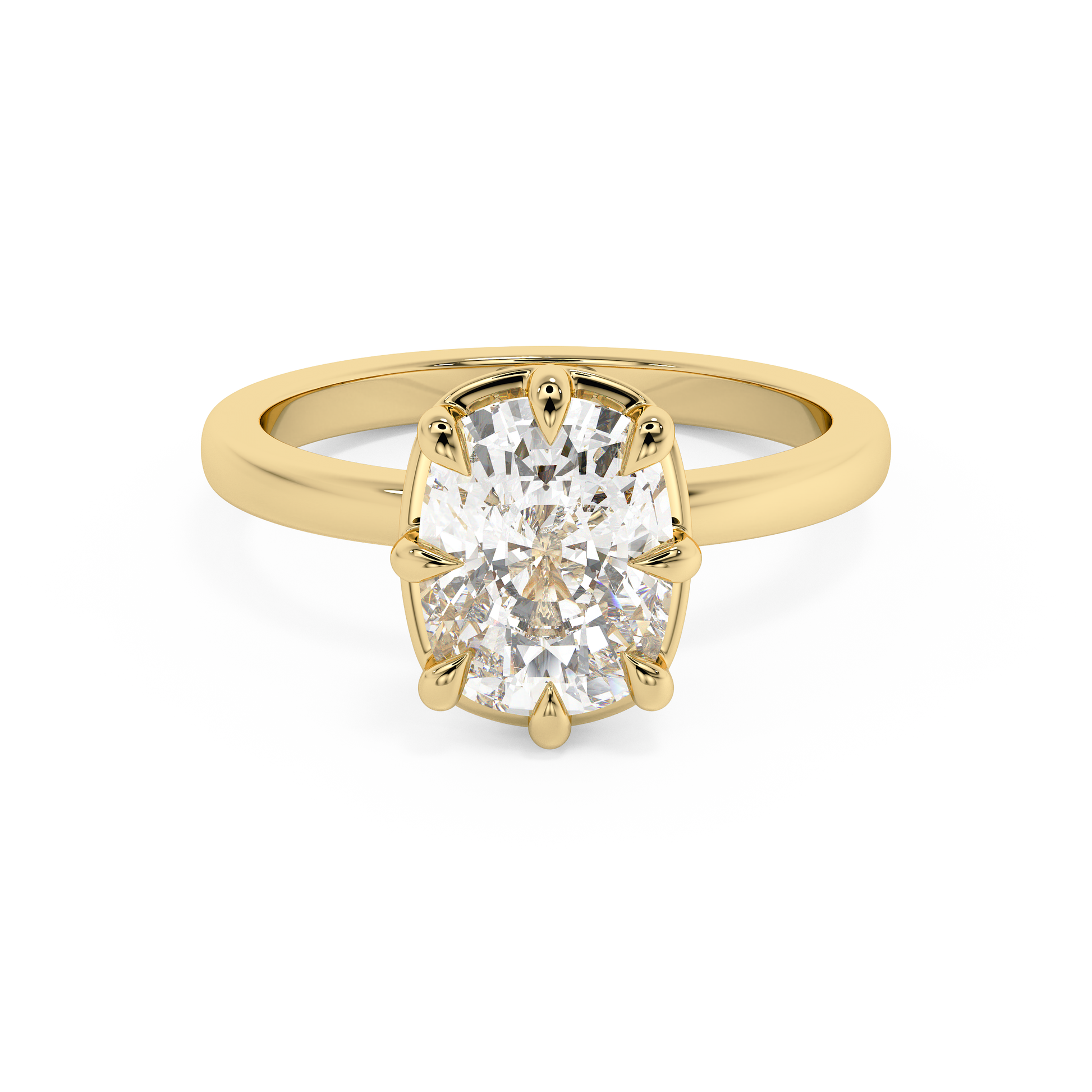 Emerald Solitaire Lab Grown Diamond Engagement Ring